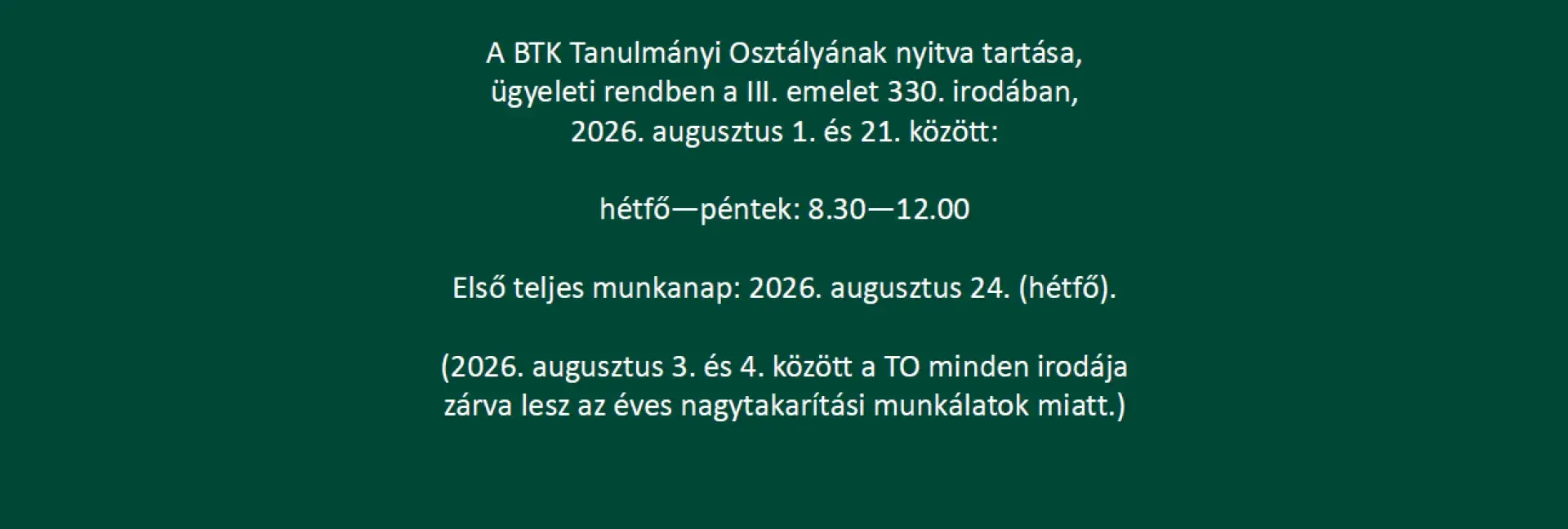 TO nyári szünet